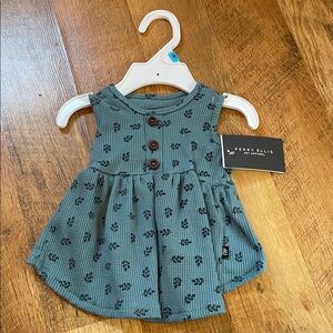 Perry Ellis 🐾🐶 Pet Apparel Dog XS Teal Baby Dress with Floral Design